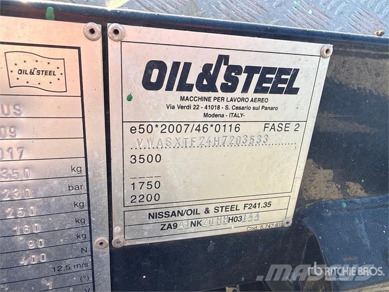 2017 Oil&Steel Snake 2010 H Plus 20 m on Nissan Ca Lastbilmonterede lifte