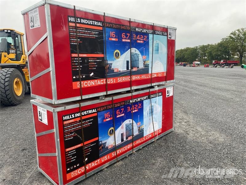 24.38 m (L) × 12.19 m (W) × 6.10 m (H) Semi-Circul Otros remolques