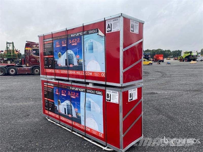 24.38 m (L) × 12.19 m (W) × 6.10 m (H) Semi-Circul Druge prikolice