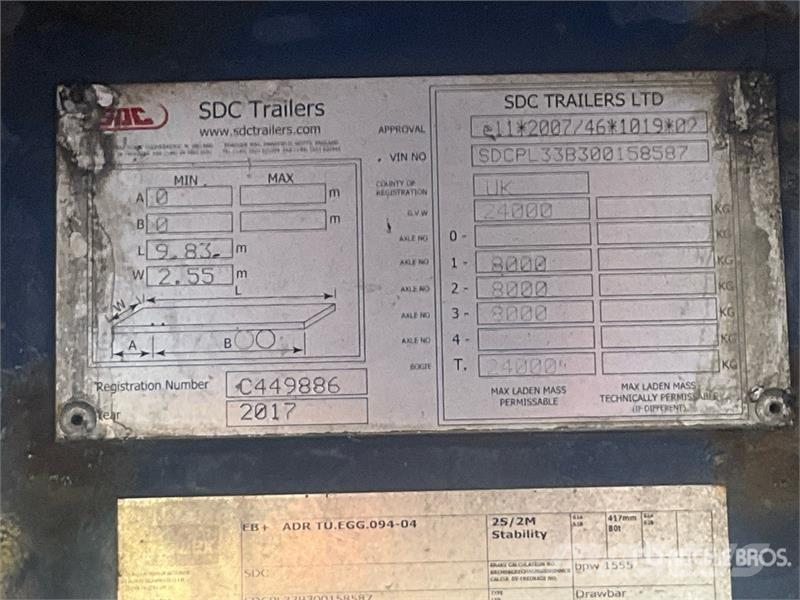  8.04 m Tri/A Drawbar Flatbed Trailer 自卸半挂车