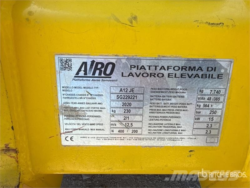Airo A 12 JE Electric Articulating Boom Lift Bomlifte med knækarm