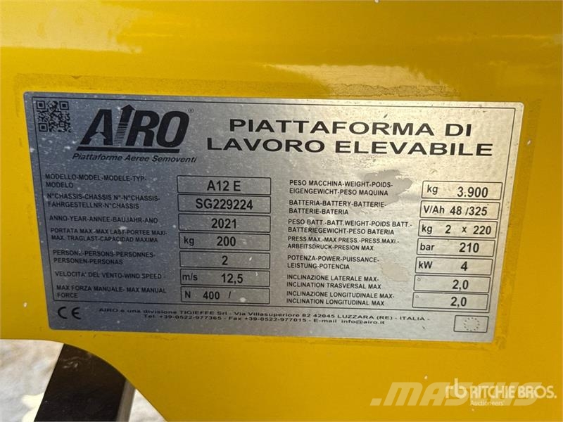 Airo A12E Electric Articulating Boom Lift Zglobne dvižne ploščadi