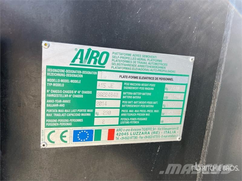 Airo A15JE Electric Articulating Boom Lift Karos emelők