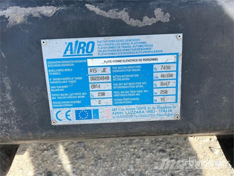 Airo A15JE Electric Articulating Boom Lift Karos emelők