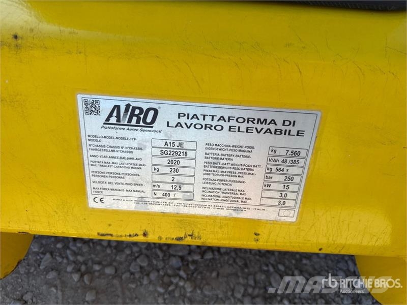 Airo A15JE Electric Articulating Boom Lift Bomlifte med knækarm