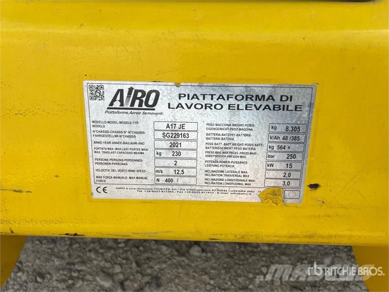 Airo A17J Electric Articulating Boom Lift Zglobne dvižne ploščadi