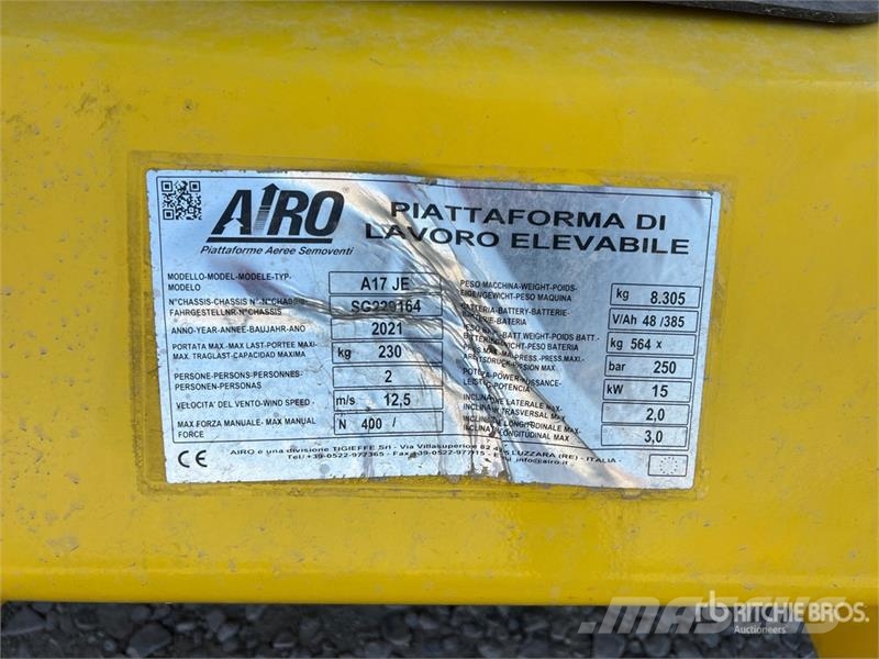 Airo A17J Electric Articulating Boom Lift Karos emelők