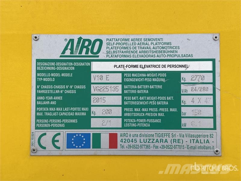 Airo V10E Nacelle A Mat Droit Vertical Mast Lift Vertical mast lifts