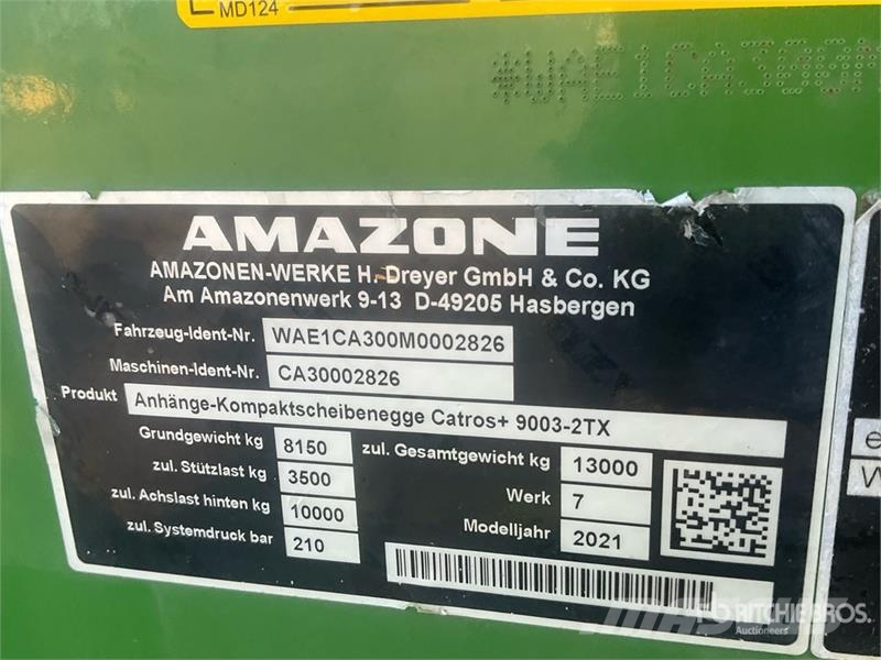 Amazone Catros+ 9003-2TX Disc Harrow Grape cu disc