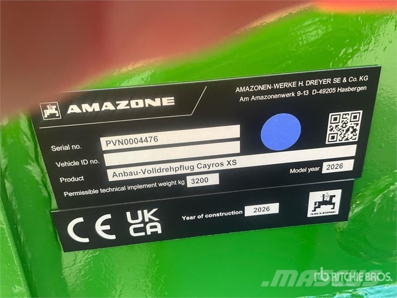 Amazone Cayros XS 5-950 5 Bottom Reversible Plow Pluguri reversibile