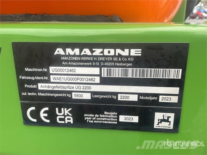 Amazone UG 2200 24 m 3-Point Hitch Sprayer Anhängespritzen