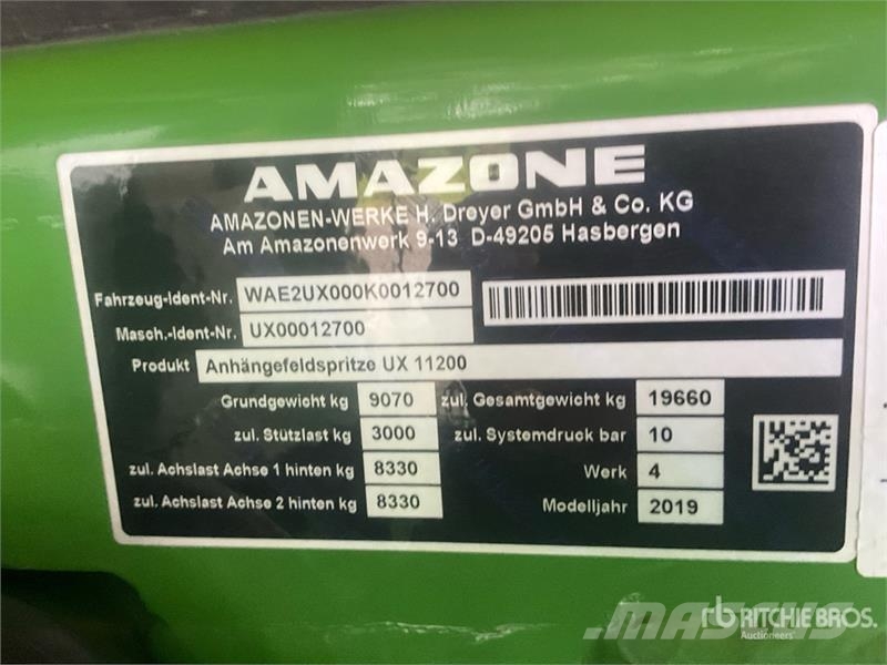 Amazone UX 11200 Super 40 m T/A Pull-Type Sprayer Anhängespritzen