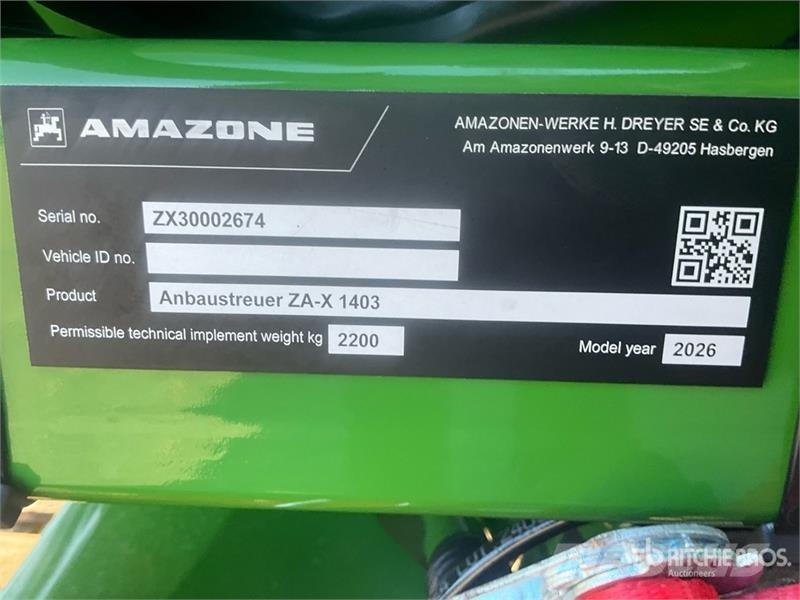 Amazone ZA-X 1403 H Fertilizer Spreader (Unused) Pulverizadoras de fertilizante