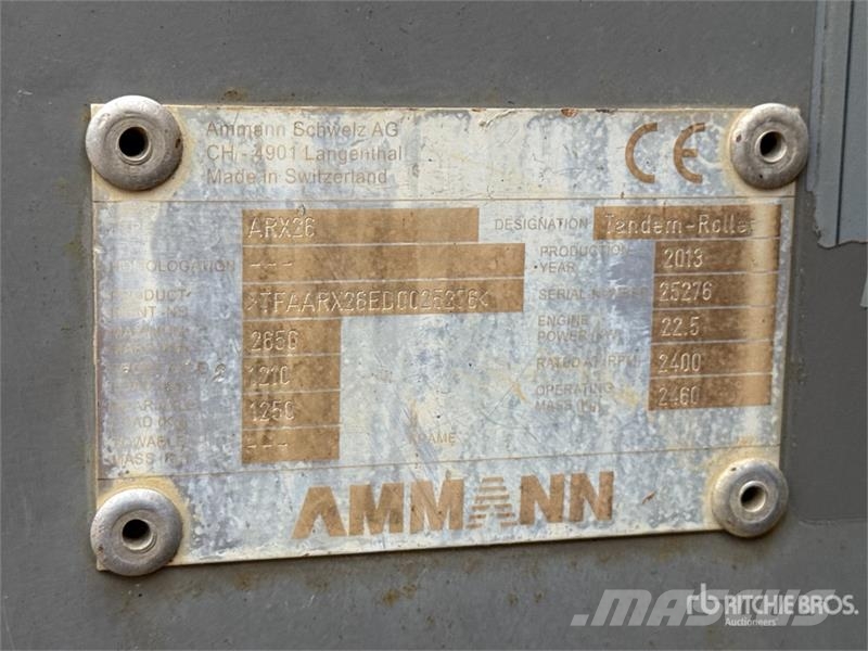 Ammann ARX26 Compacteur Vibrant Tandem Double Drum Roller Tvilling tromle