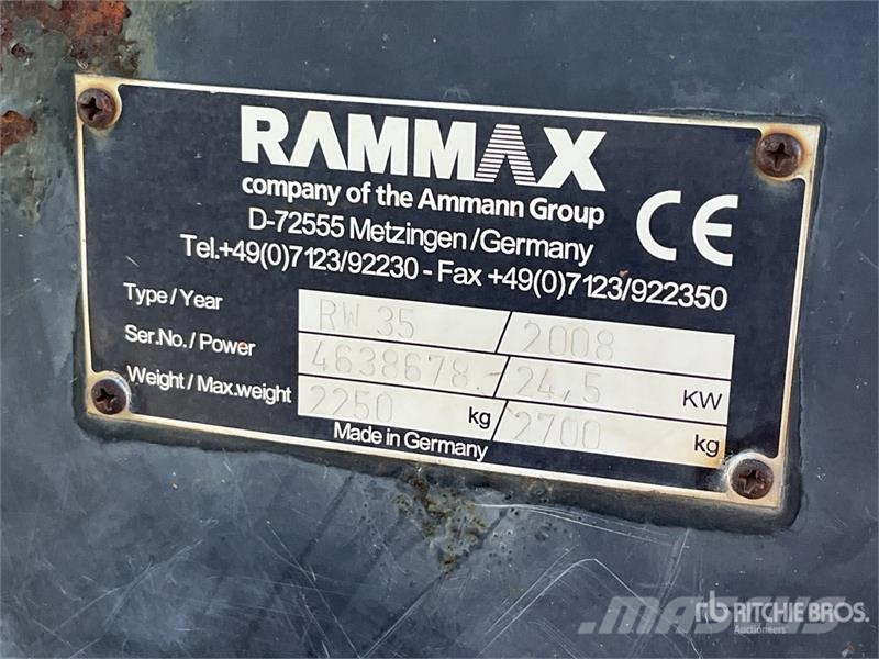Ammann RW35 Smooth Drum Compactor Enkelt tromle