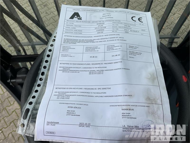 Atlas 270MH Material Handler/ Wheel Material Handler (Un معدات البناء - غير ذلك