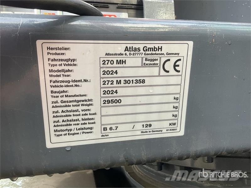 Atlas 270MH Wheel Material Handler (Unused) Construction - Others
