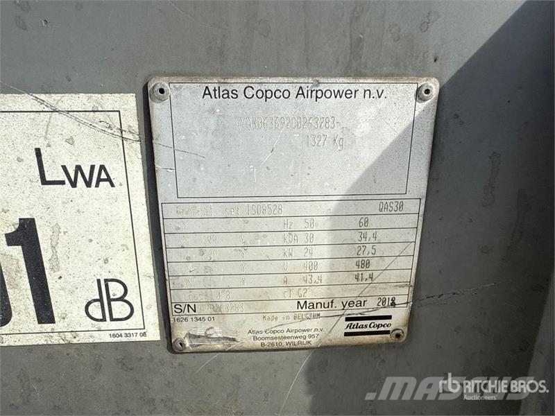 Atlas Copco QAS 30 Generator Set Дизелови генератори
