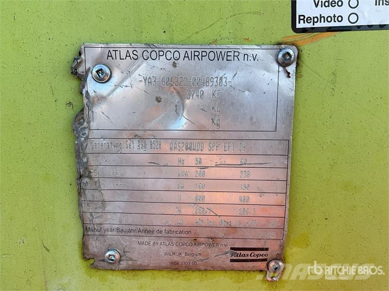 Atlas Copco QAS200 238 kVA Skid-Mounted Generator Set Generadores diesel