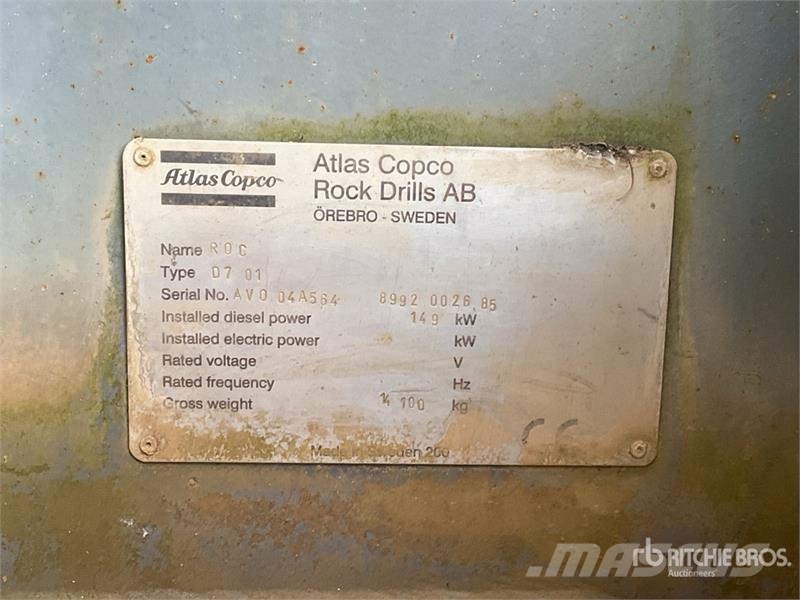Atlas Copco ROC D7-01 Crawler Mounted Blasthole Drill Druga oprema za vrtanje