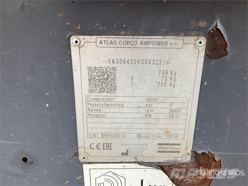 Atlas Copco XAS68 Mobile Air Compressor Компресори