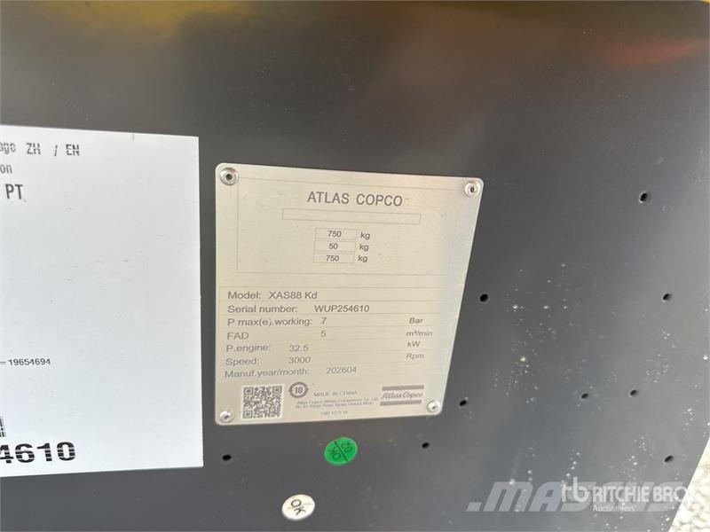 Atlas Copco XAS88 Mobile Air Compressor (Unused) Компресори