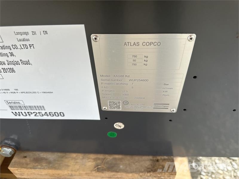 Atlas Copco XAS88 Mobile Air Compressor (Unused) Компресори
