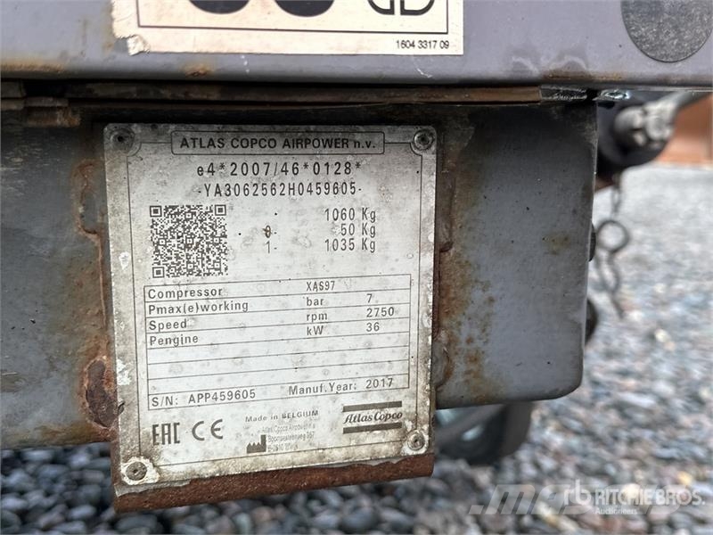 Atlas Copco XAS97 Mobile Air Compressor (Inoperable) Компресори