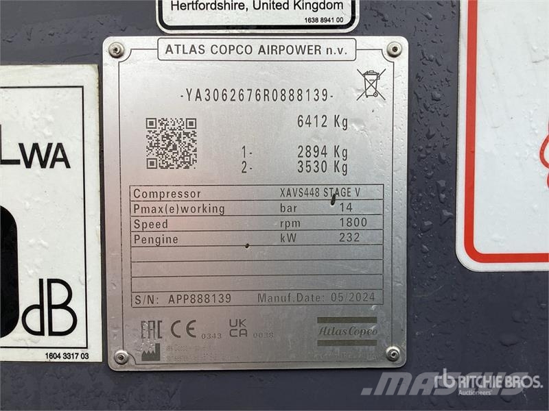 Atlas Copco XAVS 448 Mobile Air Compressor Компресори
