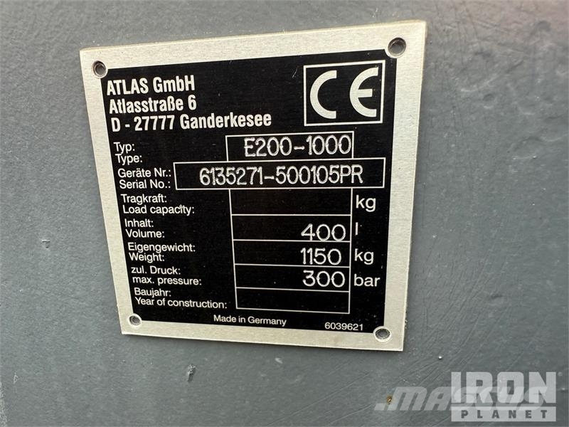 Atlas E200-1000 1080 mm Rotating Demolition Grapple/ Dem Grapples