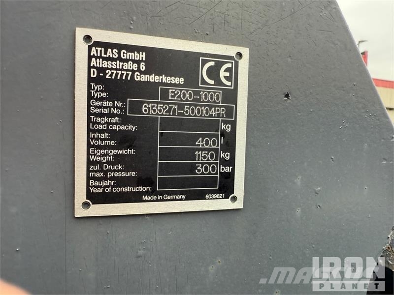 Atlas E200-1000 1080 mm Rotating Demolition Grapple/ Dem Grapples