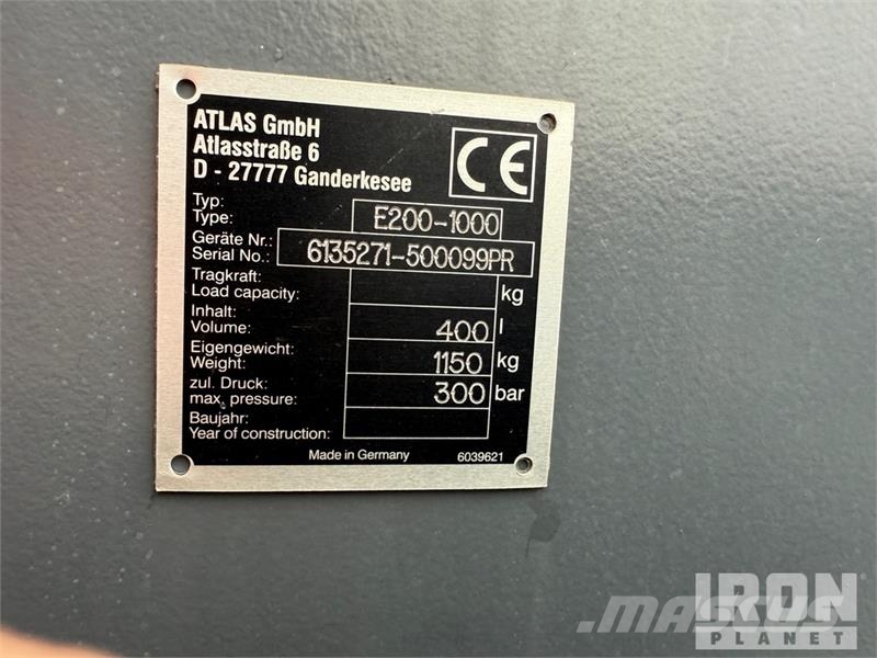 Atlas E200-1000 1080 mm Rotating Demolition Grapple/ Dem Grapples