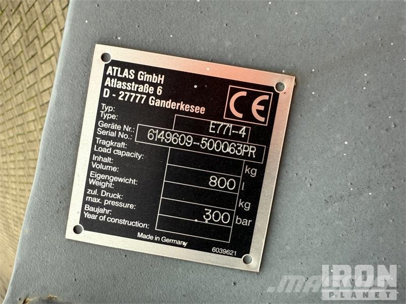 Atlas E771-4 Rotating 800L Grapple/ Excavator Grapple (U Grapples