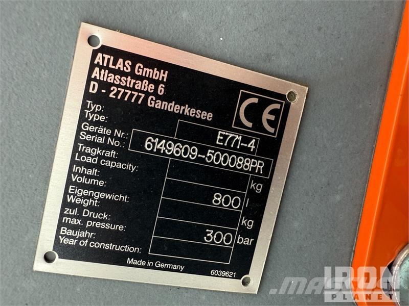 Atlas E771-4 Rotating 800L Grapple/ Excavator Grapple (U Grapples