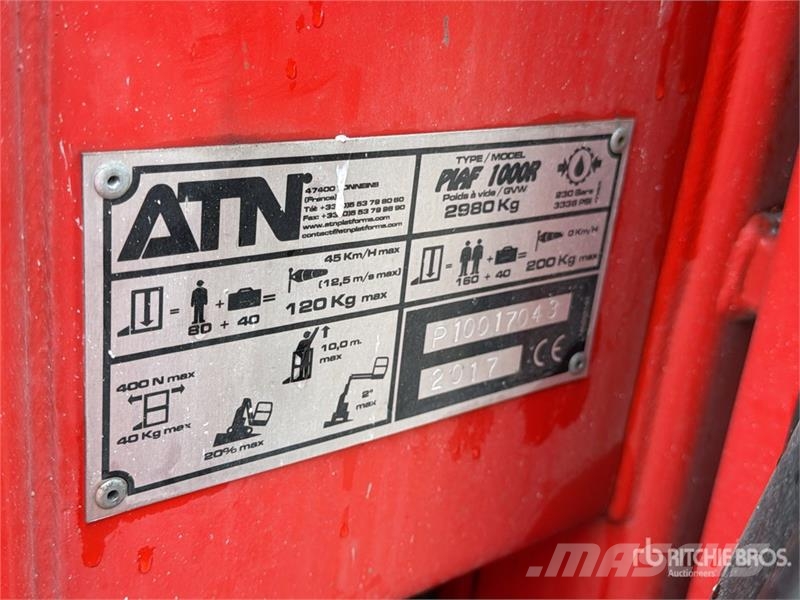 ATN Piaf 1000R Nacelle A Mat Droit Vertical Mast Lift Personenaufzüge