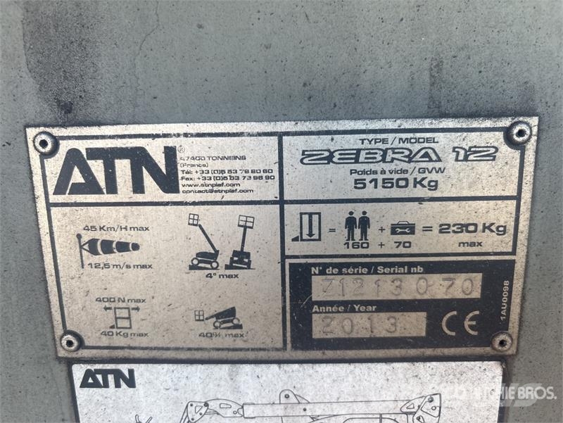 ATN Zebra 12 4WD Diesel Articulating Boom Lift Articulated boom lifts