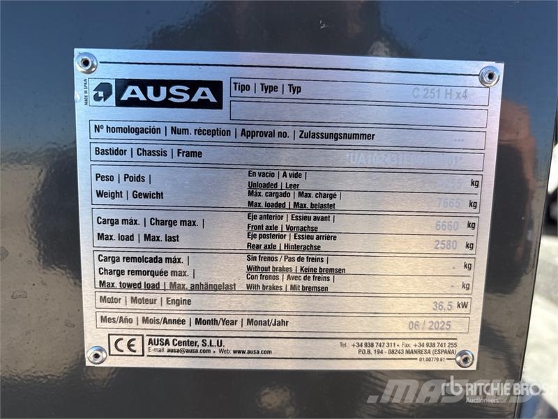 Ausa C251H 4x4 Rough Terrain Forklift (Unused) Montacargas todo terreno