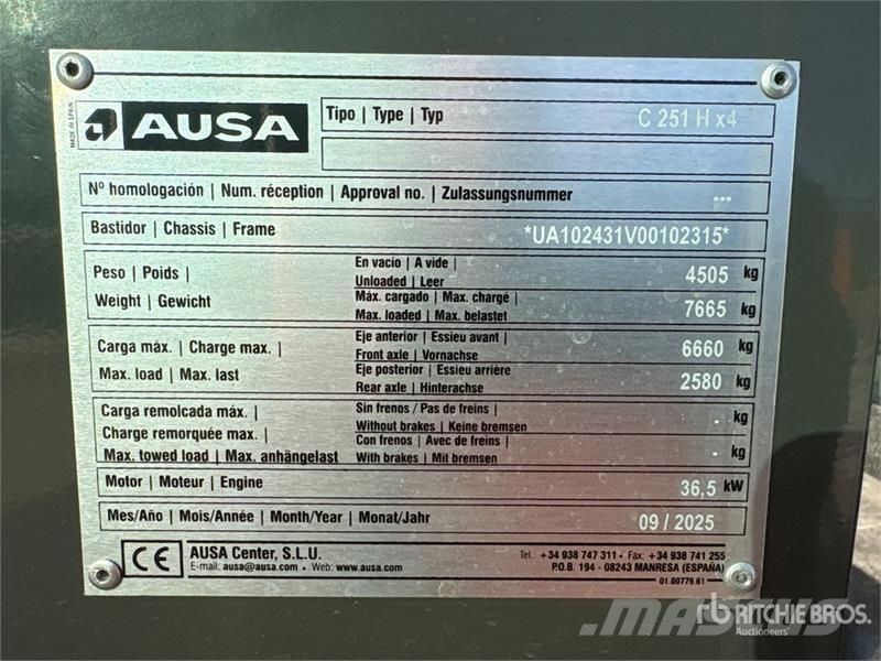 Ausa C251Hx4 4x4 Rough Terrain Forklift (Unused) Montacargas todo terreno