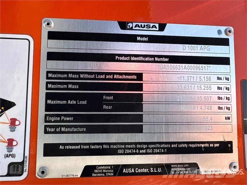 Ausa D 1001 APG 4x4 Swivel Dumper (Unused) Demperi za gradilišta
