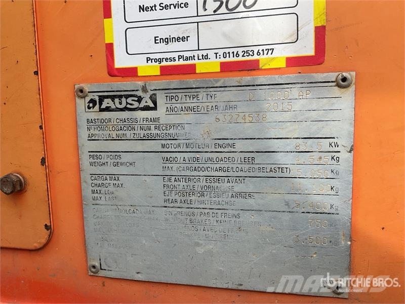 Ausa D1000AP 9 ton 4x4 Dumper Minidumprar
