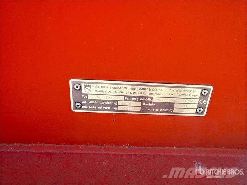 Bagela BA1000 T/A Asphalt Trailer Asfalto mašinų priedai