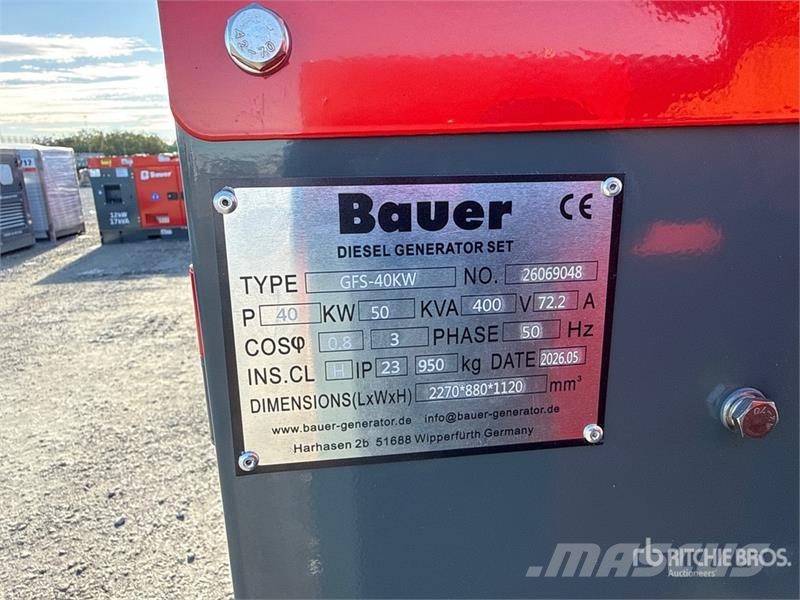 Bauer Generatoren GFS-40 ATS 50 kVA Skid-Mounted Generat Générateurs diesel