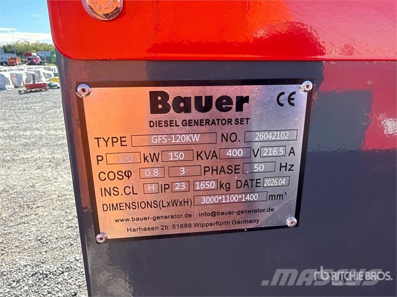 Bauer Generatoren GFS-120 ATS Generator Set (Unused) Dízel áramfejlesztők