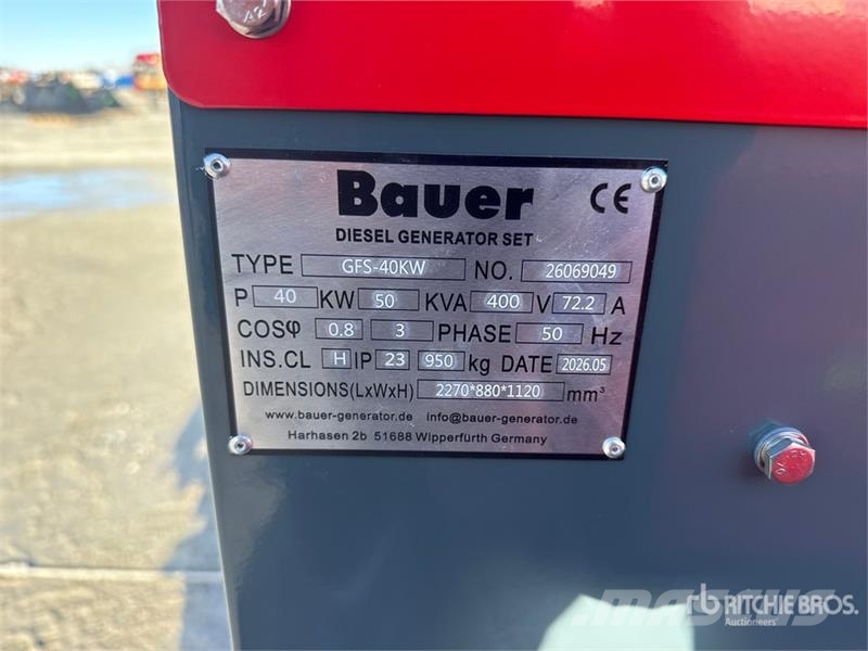 Bauer Generatoren GFS-40 ATS 50 kVA Skid-Mounted Generat Générateurs diesel