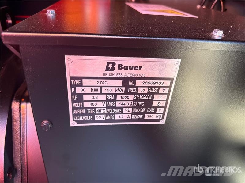 Bauer Generatoren GFS-80 ATS Generator Set (Unused) Dízel áramfejlesztők