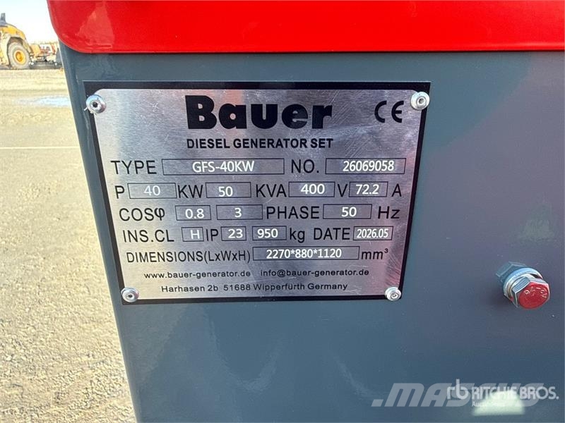 Bauer Generatoren GFS-40 ATS 50 kVA Skid-Mounted Generat Générateurs diesel