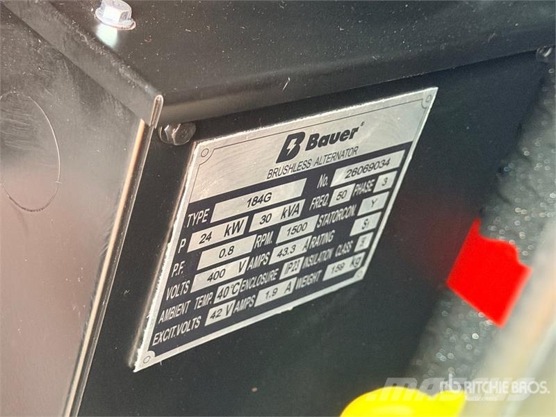 Bauer Generatoren GFS-24KW 30 kVA Skid-Mounted Generator 디젤 발전기