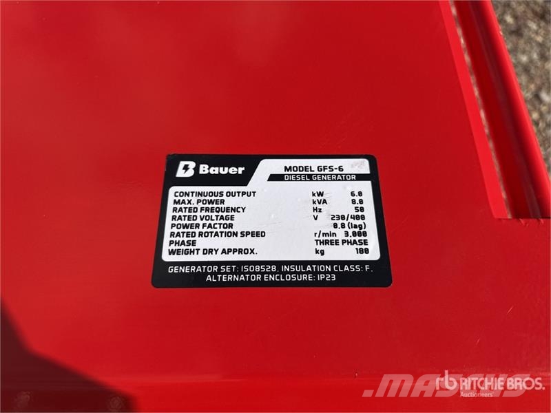 Bauer Generatoren GFS-6 8 kW Mobile 230/400 Volt Generat Dizelski agregati