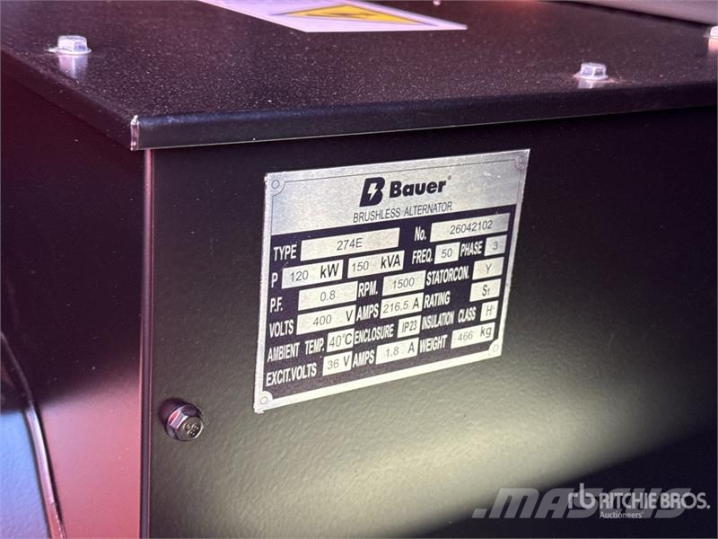 Bauer Generatoren GFS-120 ATS Generator Set (Unused) Dízel áramfejlesztők