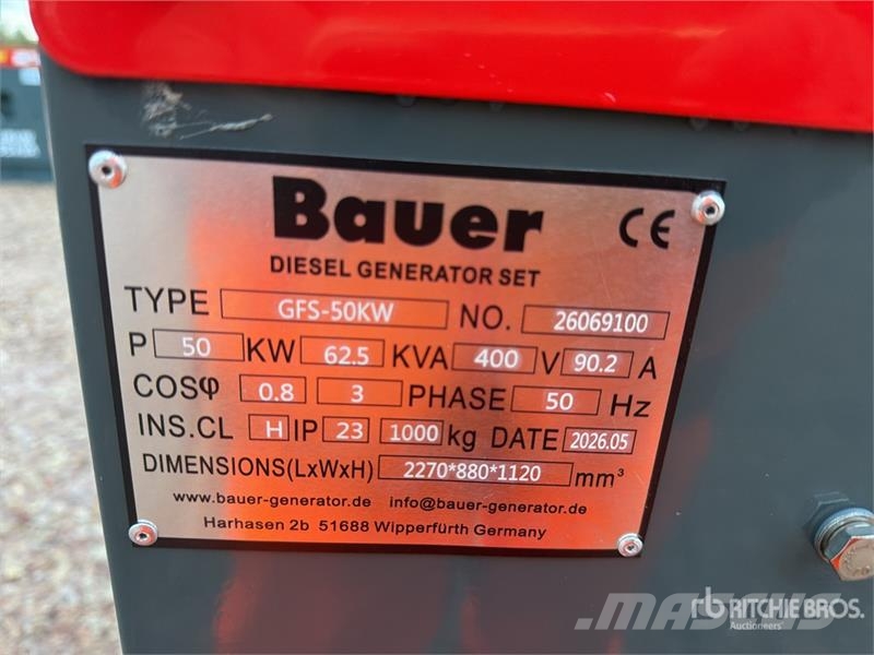 Bauer Generatoren GFS-50KW 62.5 kVA Skid-Mounted Generat Дизельные генераторы